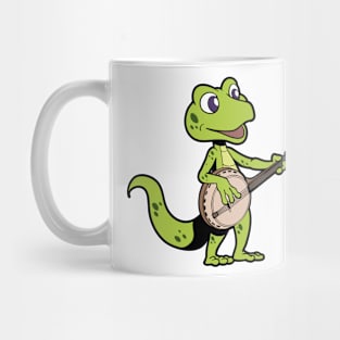 Comic gecko playing banjo Mug